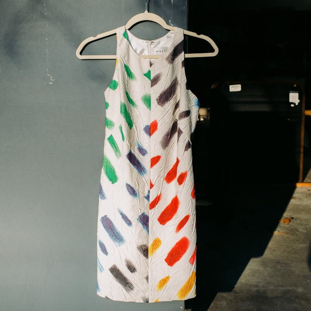 Milly Brushstroke Shift Dress Multicolor Size 0